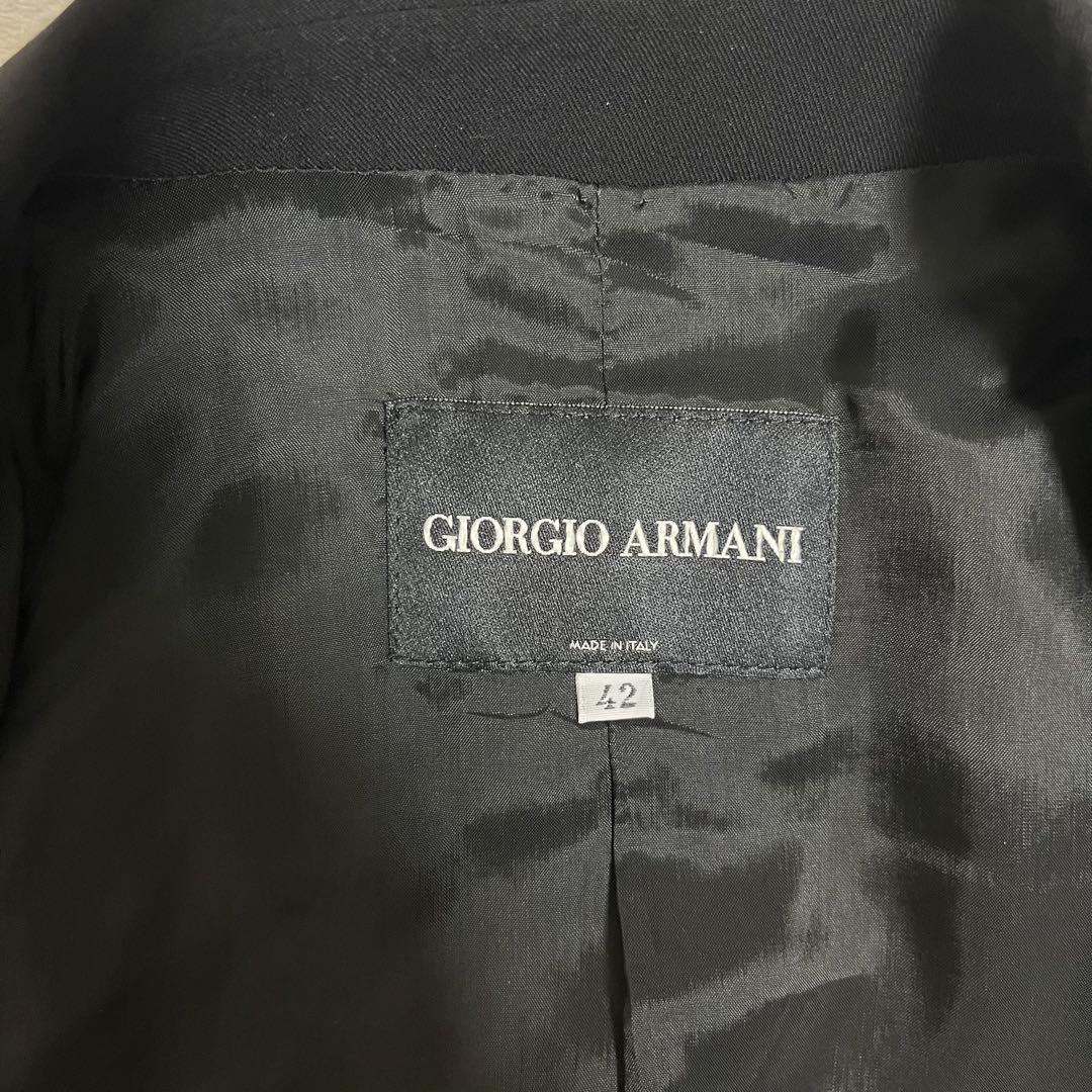 461 GIORGIO ARMANI ジョルジオ アルマーニ スカートスーツ ブラック 42 キュプラ_画像7