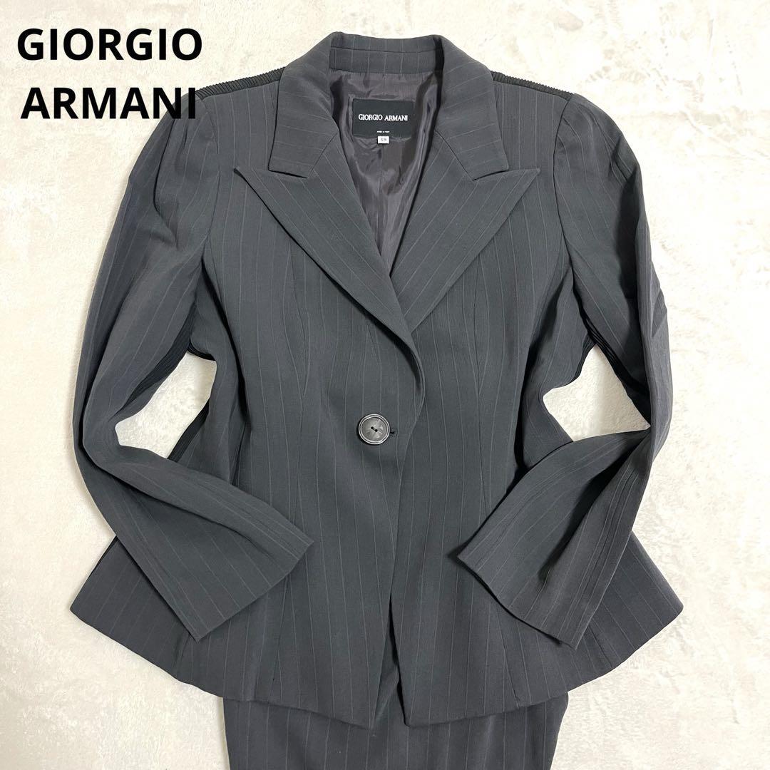 438 GIORGIO ARMANI ジョルジオ アルマーニ パンツスーツ グレー 48 ウール レディース_画像1