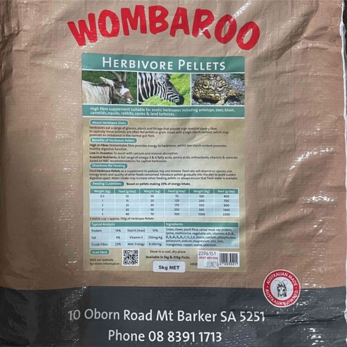 WOMBAROO 草食動物フード約500g