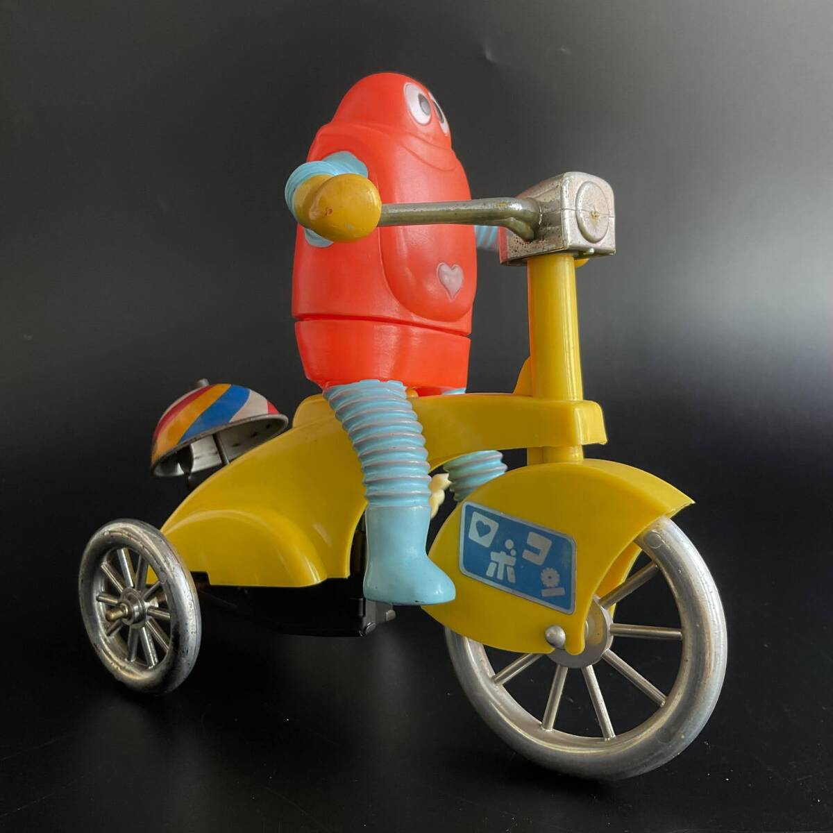 [117].... Robot navy blue | tricycle | *Tin Toy tin plate ( used )| 1 jpy start | Yupack 60 size | Friday shipping 