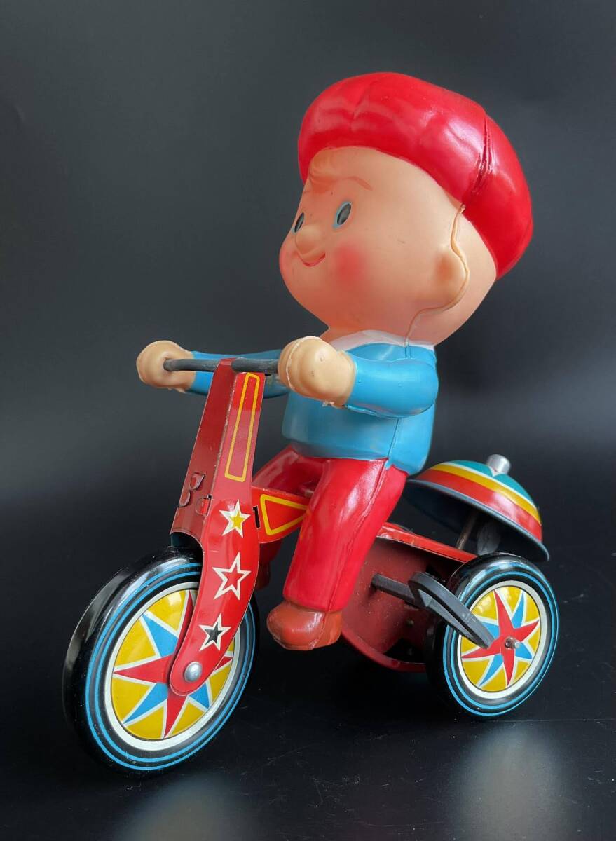 【23】赤帽　青帽　三輪車坊や ／ 2個セット　 ◆Tin Toy　ブリキ（中古）／ 1円スタート ／ ゆうパック80サイズ ／金曜日発送_画像10