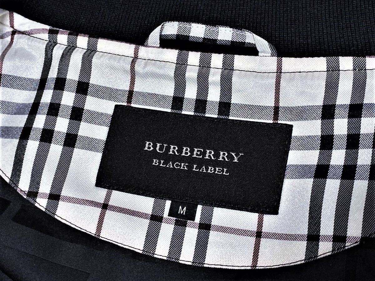 新品同様! バーバリーブラックレーベル BIGホース刺繍 シャドーノバチェック ZIP ナイロン ブルゾン M 黒 ジャケット BURBERRY BLACK LABEL_画像9