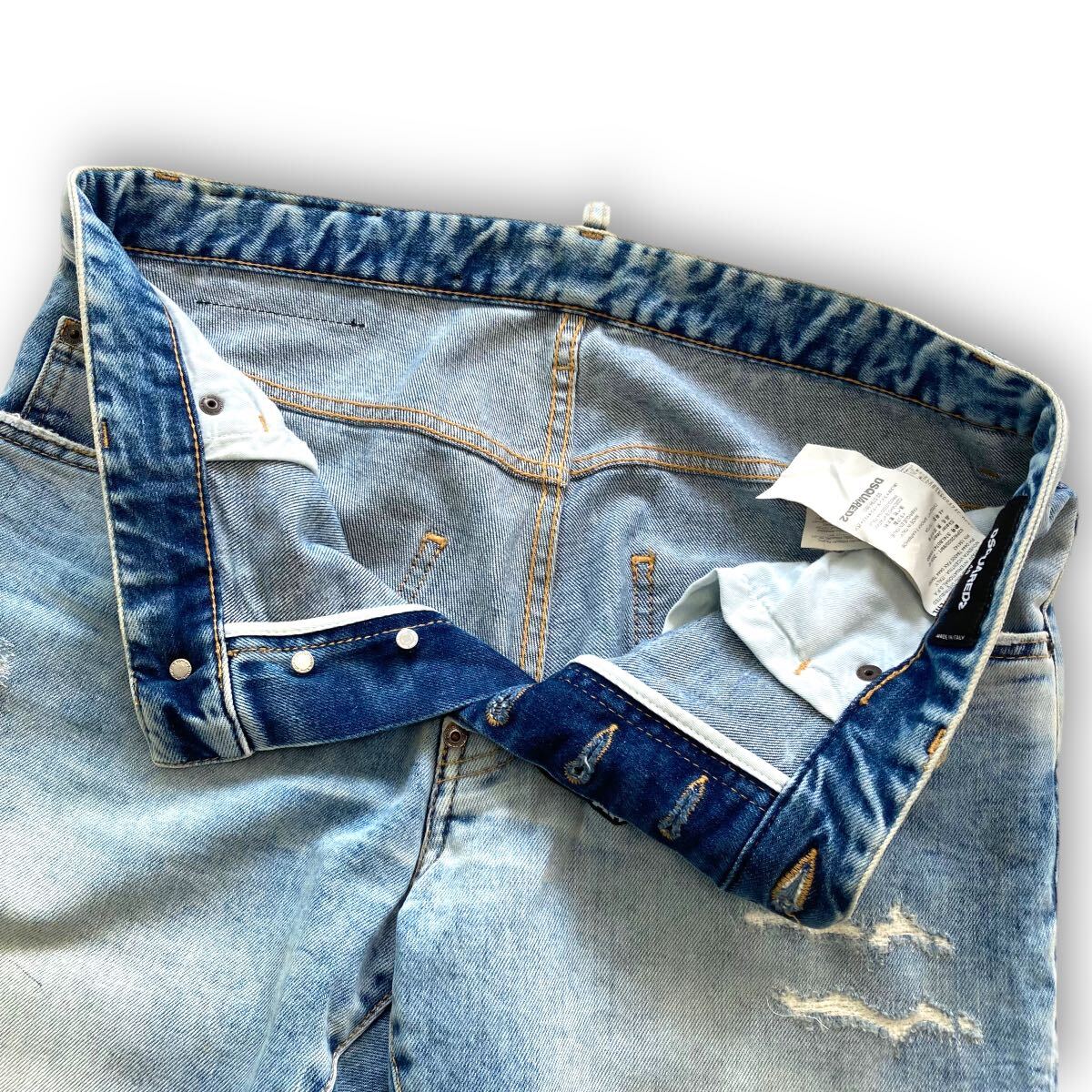 [DSQUARED2] Dsquared Italy made damage Denim pants skinny jeans ske-ta- jeans SKATER JEAN black tag 1964 (48)
