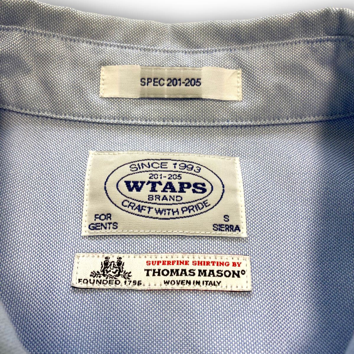 【wtaps】WTAPS×THOMAS MASON 13SS Plain Oxford S/S ダブルタップス オックスフォード半袖シャツ トーマスメイソン コラボ 高級生地_画像9