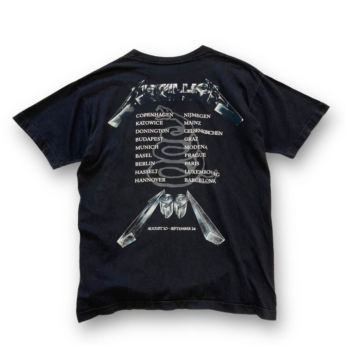 【METALLICA】(激レア) 90s メタリカ ヴィンテージTシャツ バンドtシャツ 半袖Tシャツ 古着 ワールドツアー シングルステッチ ブラック