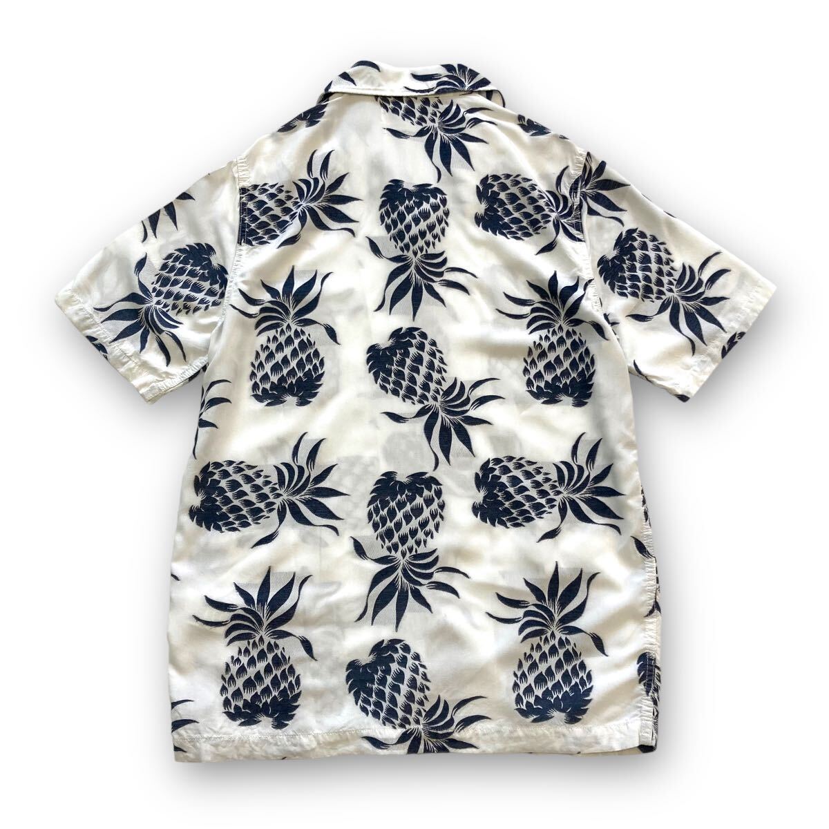 【REMI RELIFE】レミレリーフ パイナップルアロハシャツ レーヨン混紡 半袖シャツ オープンカラーシャツ ハワイアン ゆったりサイジング_画像8