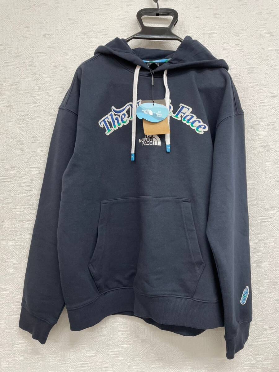 D6769*8　未使用　THE NORTH FACE　ノースフェイス　パーカー　NM5PM03B　95(M)　エッセンシャルグラフィック　エコ　フーディー　ネイビー_画像1