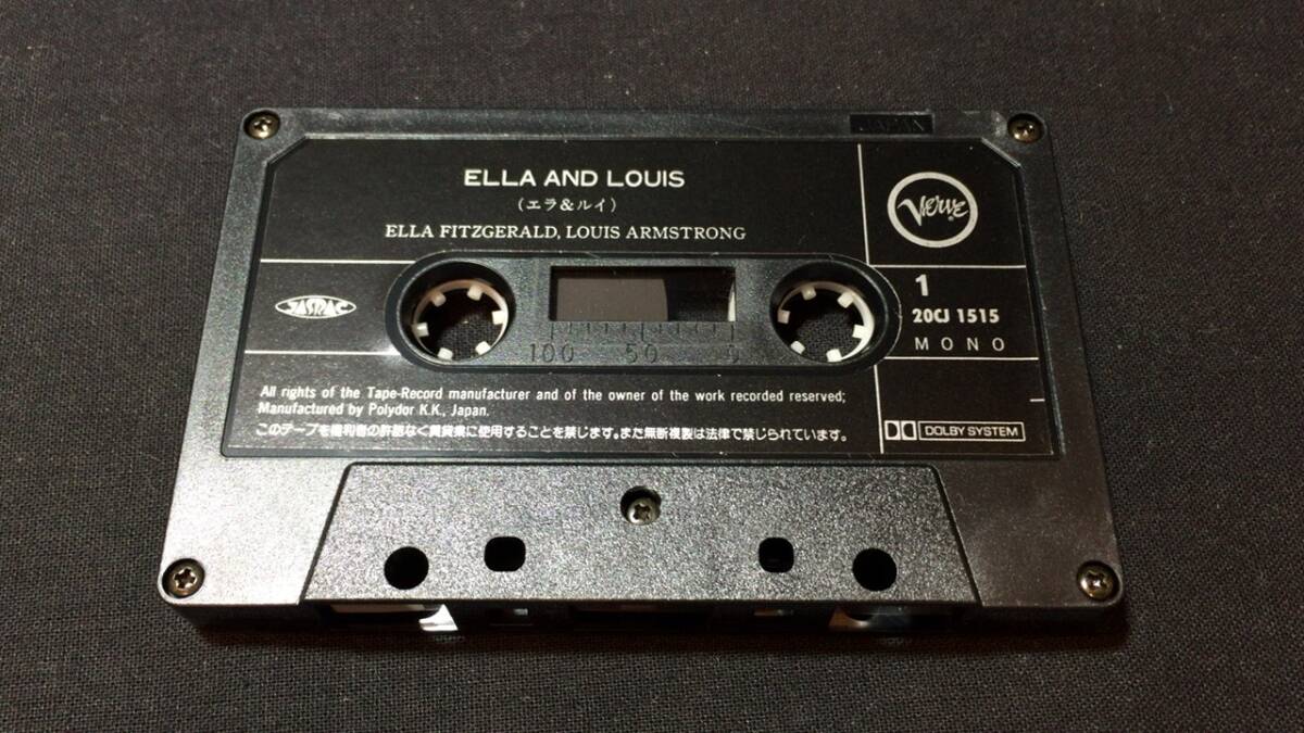 F【ジャズカセットテープ38】『エラ&ルイ(ELLA AND LOUIS)』●解説・歌詞付●ポリドール●検)JAZZヴォーカルデュオの画像2