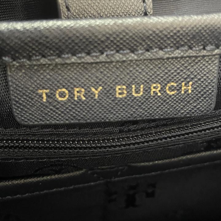 【美品】TORY BURCH トリーバーチ トートバッグ エマーソン ネイビー 肩掛け レザー ゴールドロゴ A4収納可能 ビジネス 通勤 高級 本革_画像7