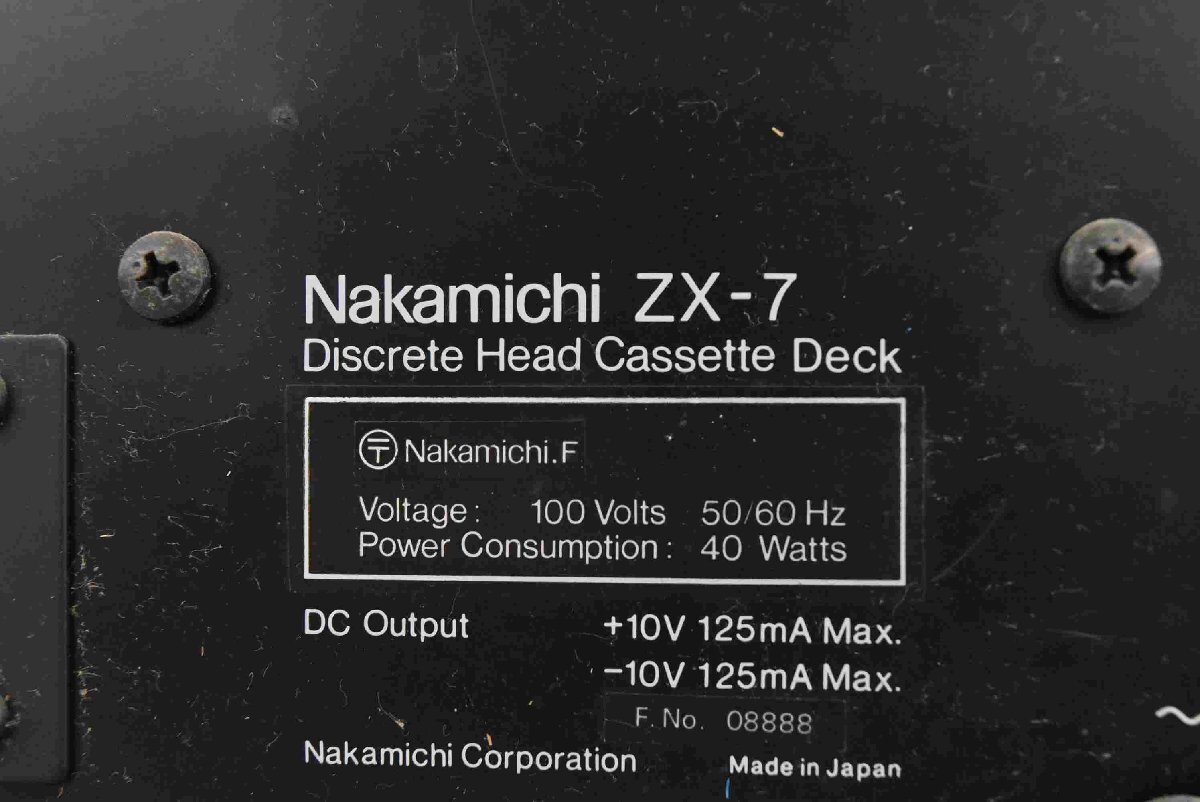 F*Nakamichi Nakamichi cassette deck ZX-7 * junk *