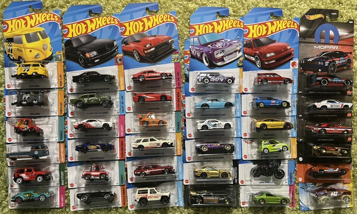 ホットウィール 36台まとめ　HotWheels クールコンビ　スカイライン　ベンツ　シビック　ダットサン　スープラ　dodge mopar ヤマダ限定