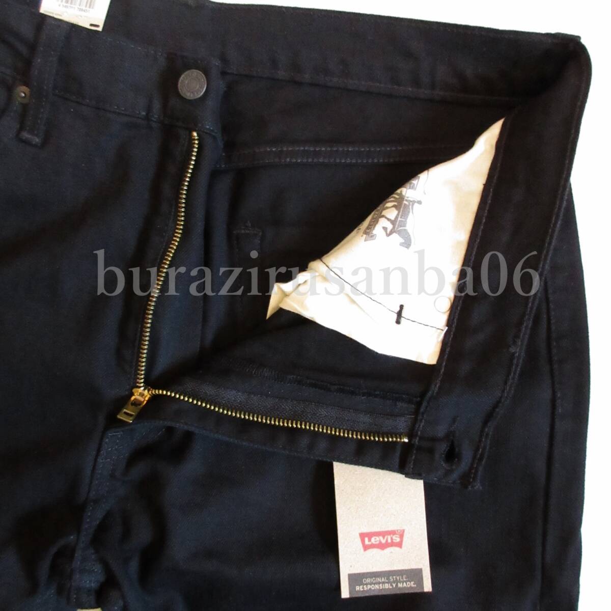 メンズ W36 未使用 Levi's リーバイス 512 スリム テーパード ブラック デニムパンツ ジーンズ ストレッチ ブラックデニム 黒 28833-0008_画像3