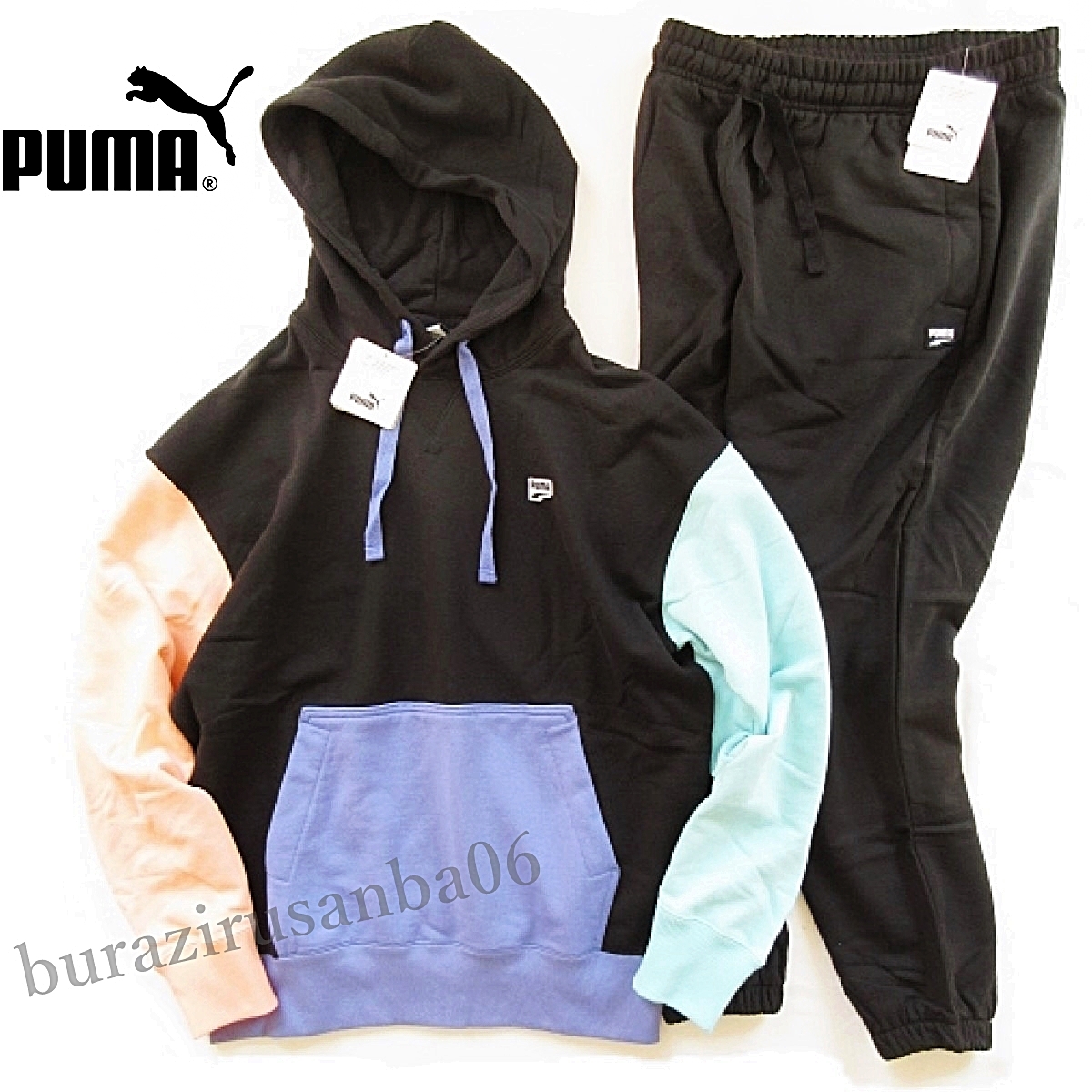 メンズ L ゆるめ◆未使用 定価15,950円 PUMA プーマ DOWNTOWNコレクション 上下セット スウェット パーカー スウェットパンツ セットアップの画像1