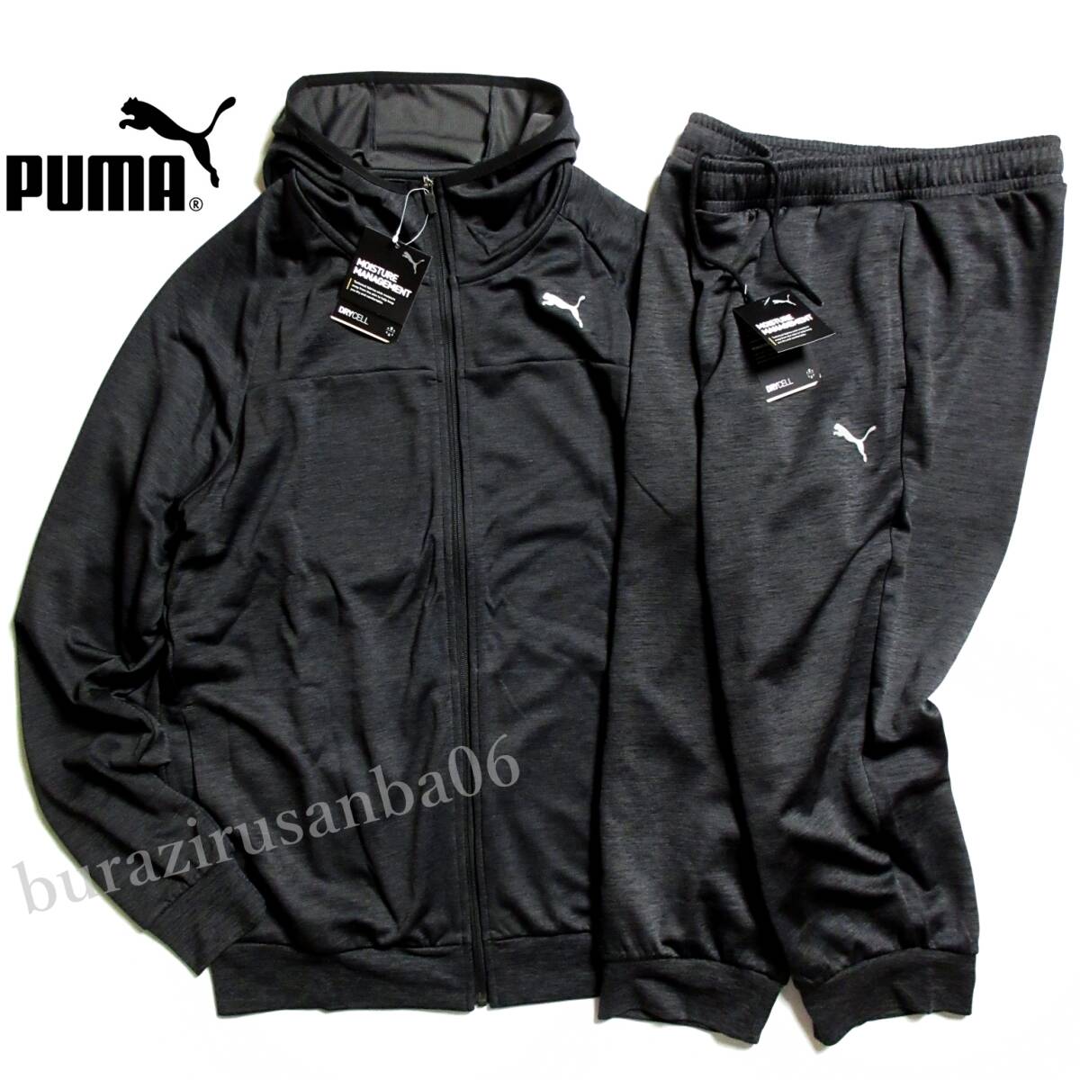 メンズ XXL 未使用 PUMA プーマ トレーニング 上下 春夏 速乾 ストレッチジャージ フルジップ フーディ パーカー 3/4丈パンツ セットアップ_画像1