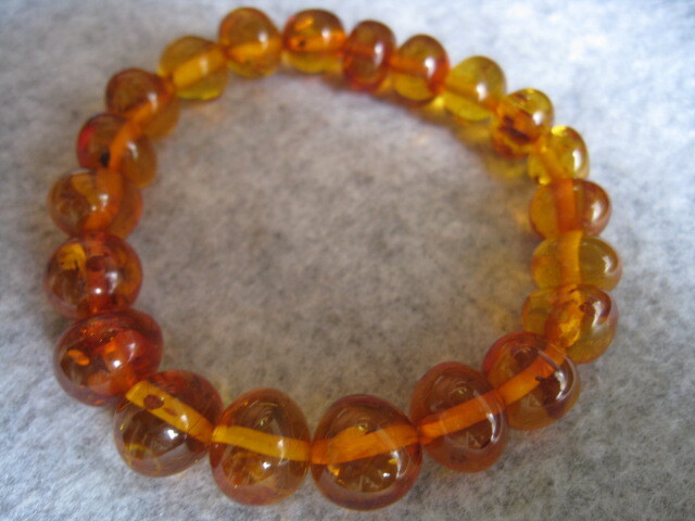 [SAMU] beautiful!! gloss .. fine quality natural amber maximum .12mm bracele * as good as new!