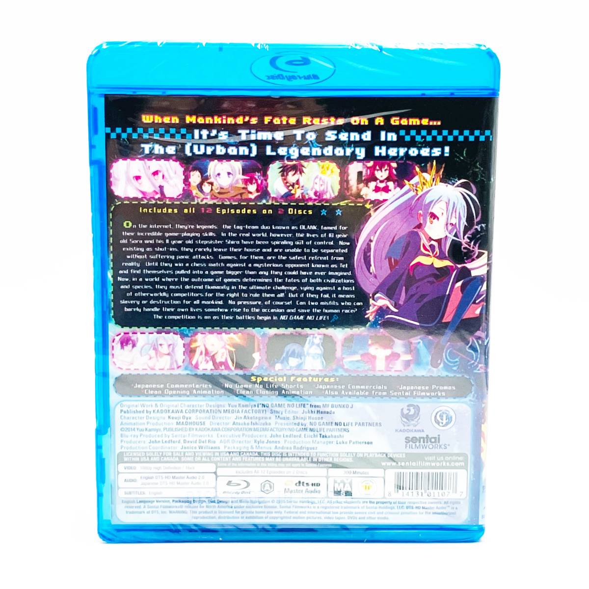 【送料込】ノーゲーム・ノーライフ 全12話 (北米版 ブルーレイ) No Game No Life blu-ray BD