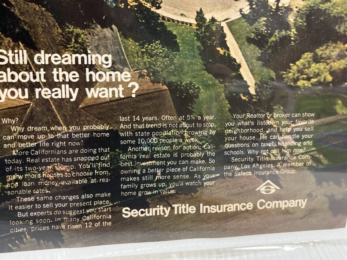 1968年6月7日号LIFE誌　広告切り抜き1ページ【Security Title Insurance Company】アメリカ買い付け品ビンテージインテリアデザインUSA_画像3