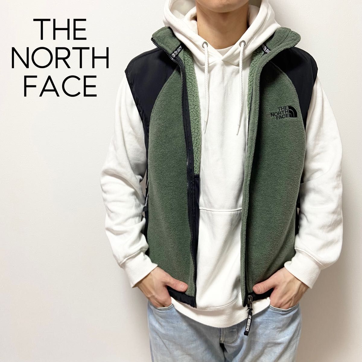 日本未入荷　海外限定モデル　THE NORTH FACE ノースフェイス　デナリフリースベスト　POLARTEC カーキ　M