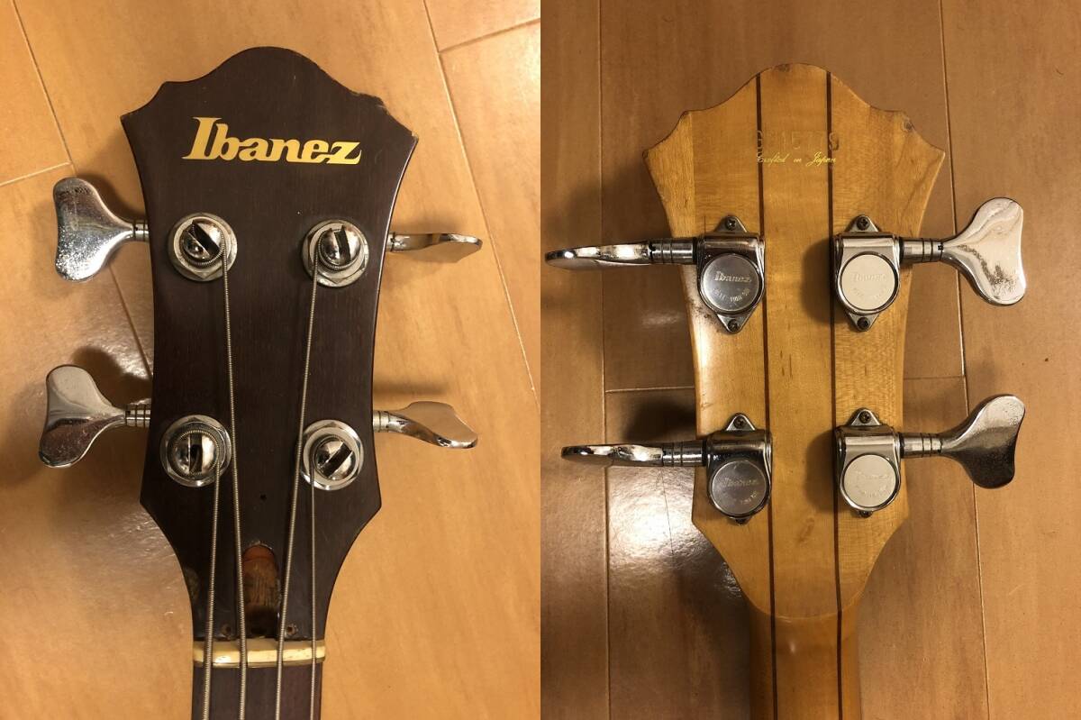 【往年の名器です】ベース Ibanez MC824 パッシブタイプ スルーネック 1981年製 国産品 トラスロッドカバー欠品_画像4