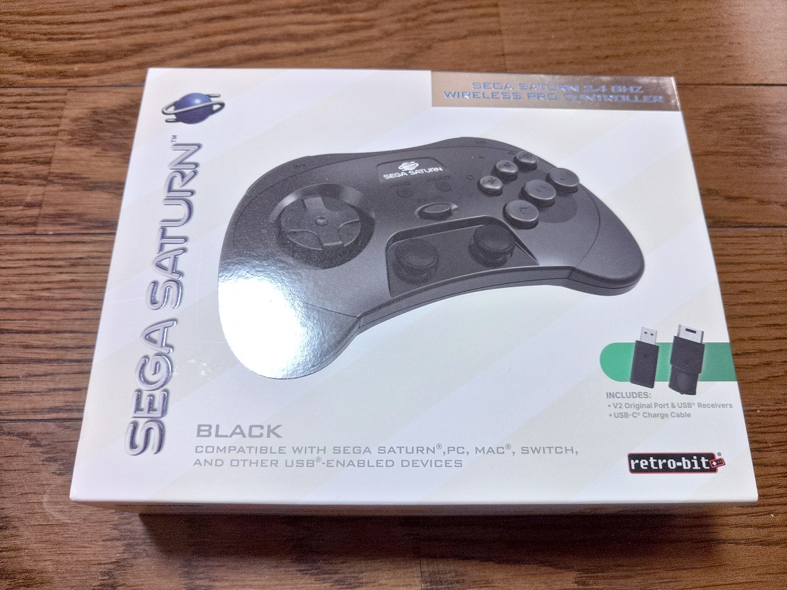 【サターンパッド】Retro-Bit SEGA Saturn 2.4GHz Wireless Pro Controller Black