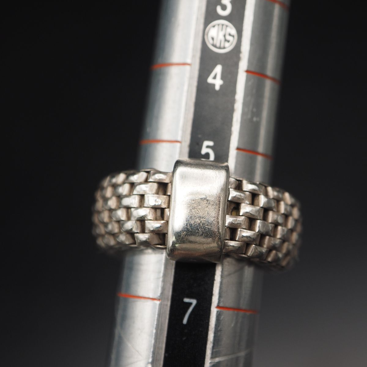 L597 ダイヤモンド風 ITALY 925刻印 リング デザイン シルバー 指輪 6号の画像8