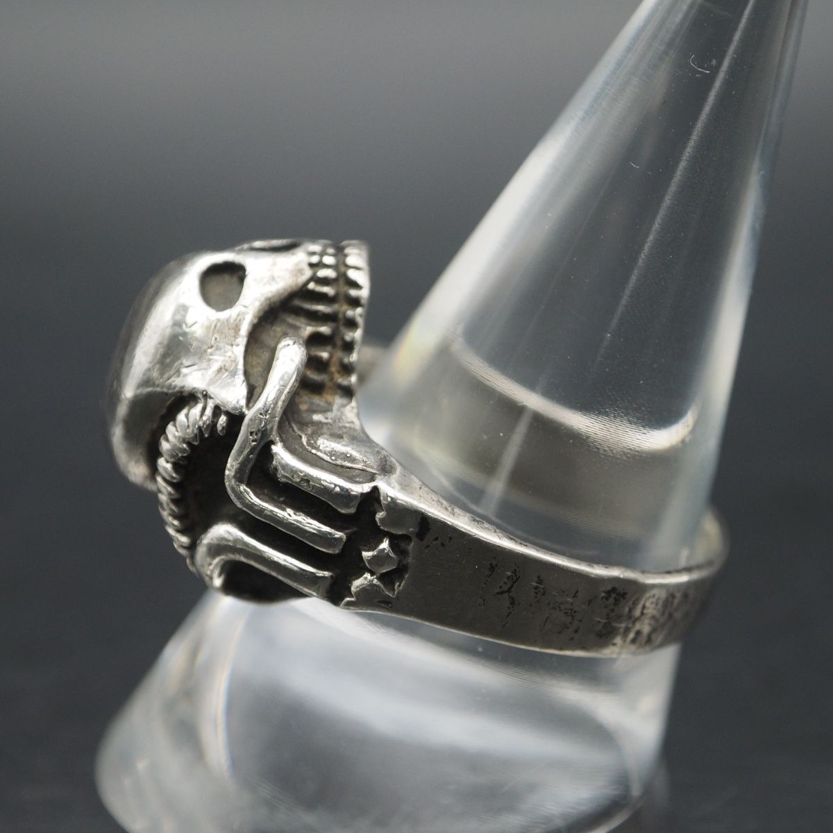 M811 Vintage 925 печать кольцо Skull череп дизайн серебряный кольцо 24 номер 
