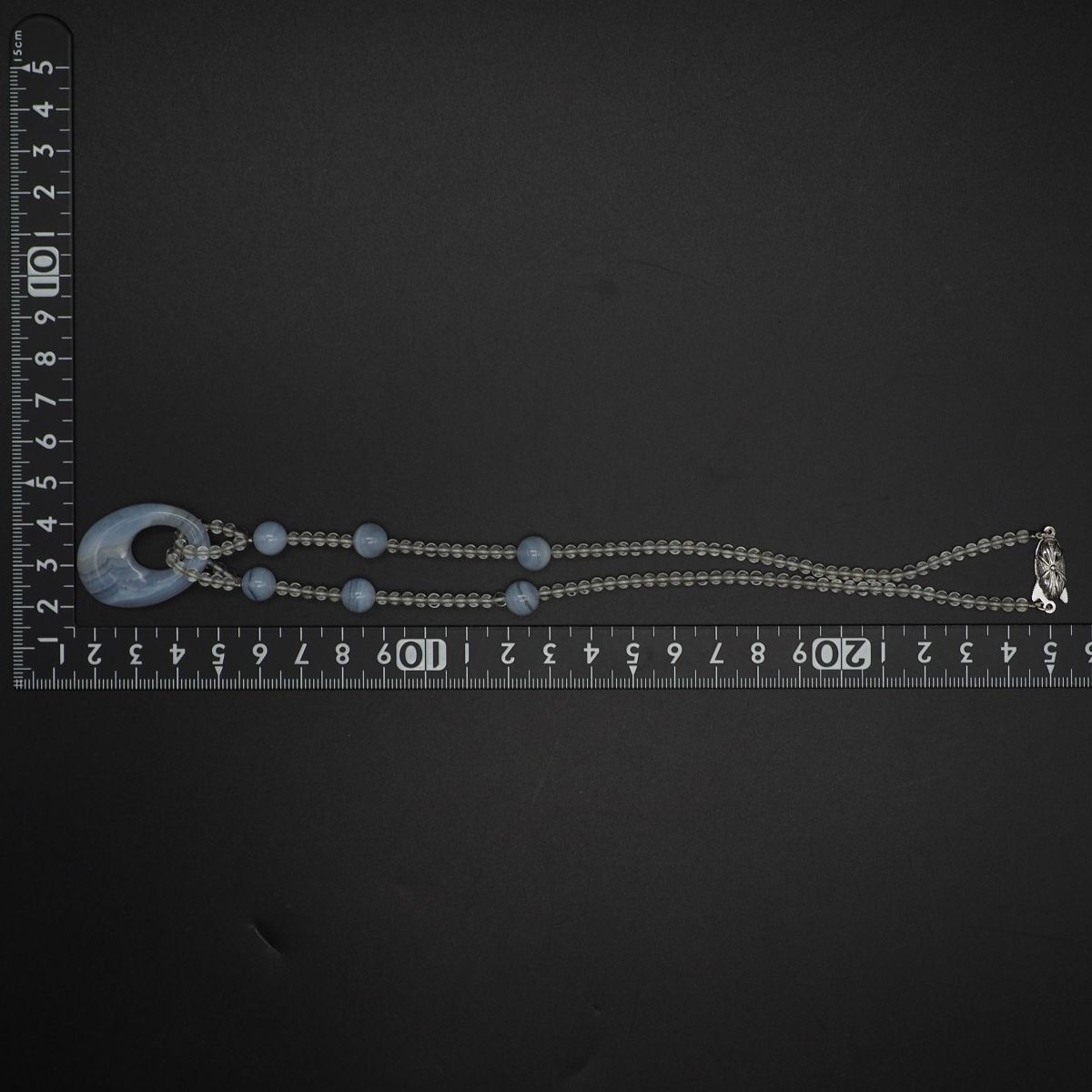 L623 ブルーレースアゲート 瑪瑙 メノウ 水晶 GSILVER刻印 ペンダント ネックレス デザイン シルバーの画像10