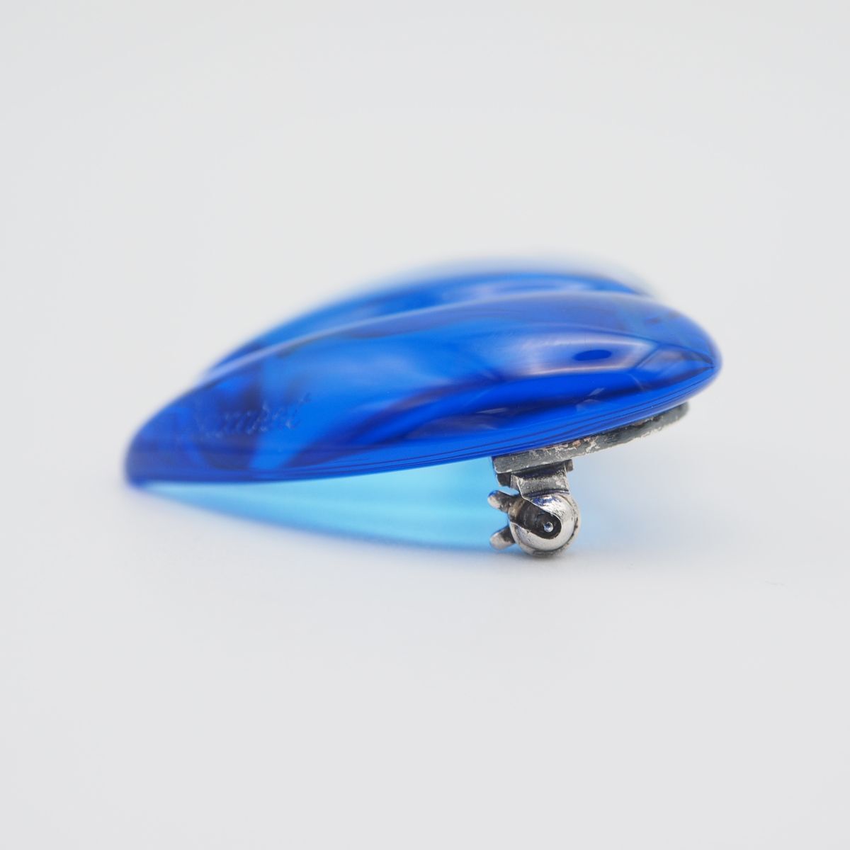 L168 バカラ Baccarat ブローチ クリスタルガラス ブルー ハート デザインの画像8