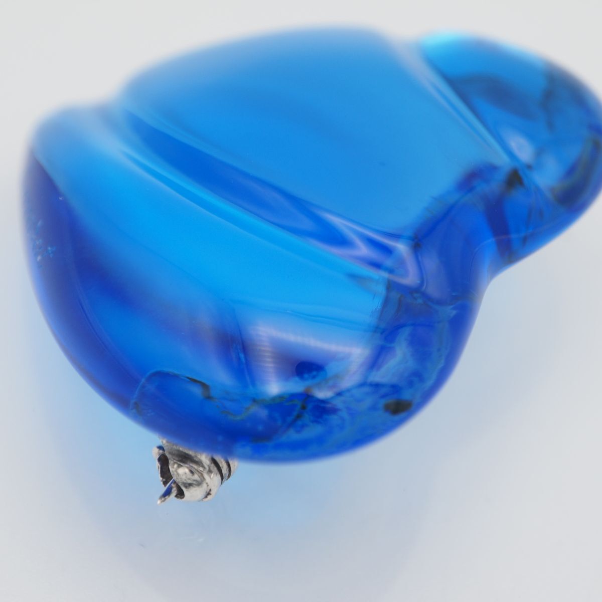 L168 バカラ Baccarat ブローチ クリスタルガラス ブルー ハート デザインの画像5