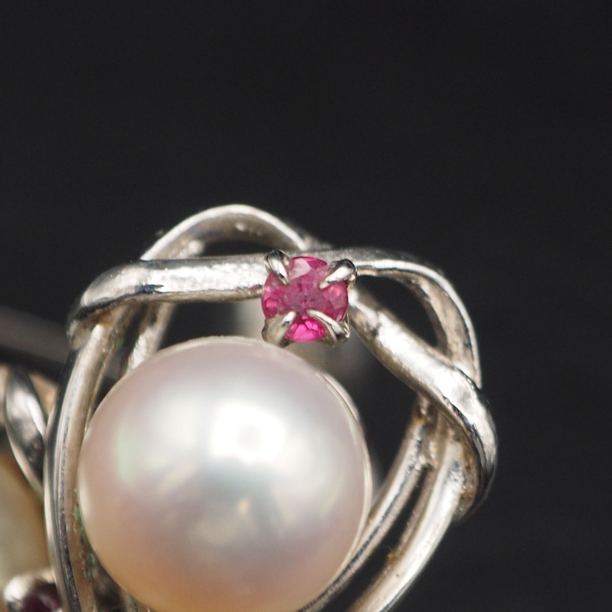 M988... жемчуг 7mm. жемчуг розовый шпинель серьги дизайн серебряный 6 месяц 8 месяц зодиакальный камень 