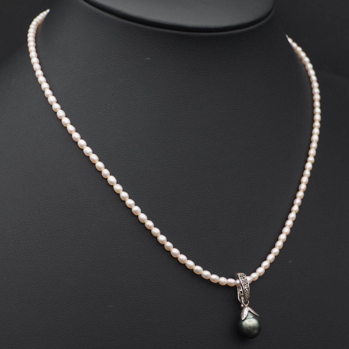 M993 淡水真珠 パール STERLING SILVER925刻印 ペンダント ネックレス デザイン シルバー 6月誕生石の画像3