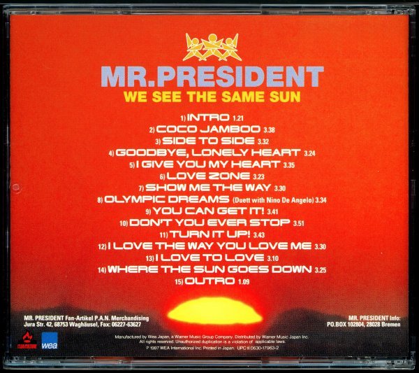 【CD/Dance Pop】Mr. President - We See The Same Sun ココ・ジャンボ ＜17曲入り 国内盤 帯付き＞_画像2