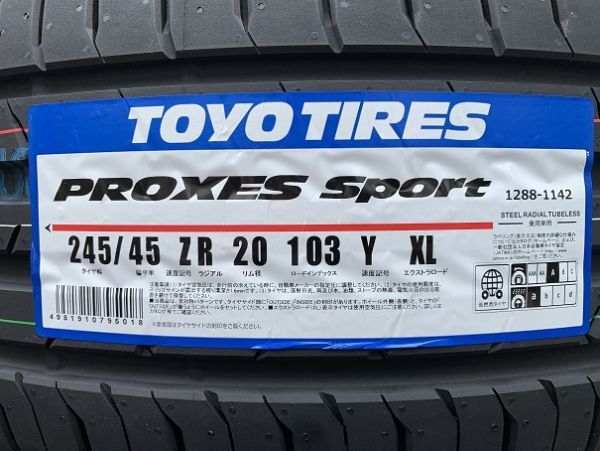 【245/45ZR20 103Y】☆ＴＯＹＯ トーヨー プロクセススポーツ PROXES SPORT 245/45-20 4本価格 4本送料税込み￥93000～【2023年製】 夏用_画像2
