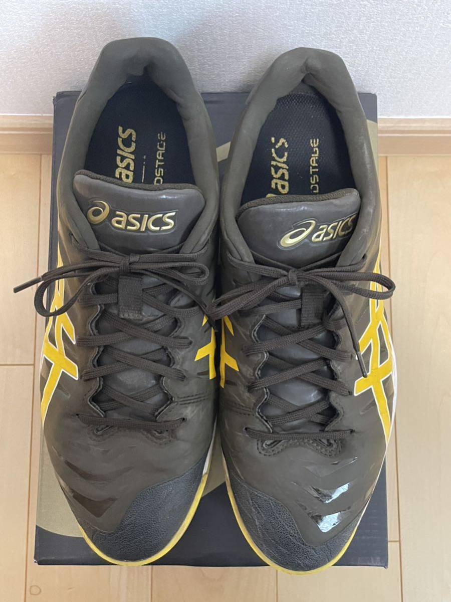 【使用3回】asics GOLDSTAGE FANG 27.5cm 野球用スパイク ポイント スタッド パドレスカラー アシックス ゴールドステージ ファング