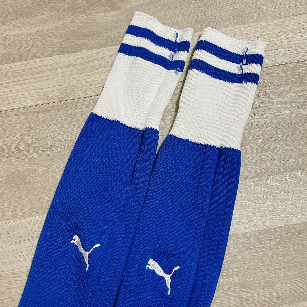 プーマ  サッカーソックス ブルー 中古品 サッカー部