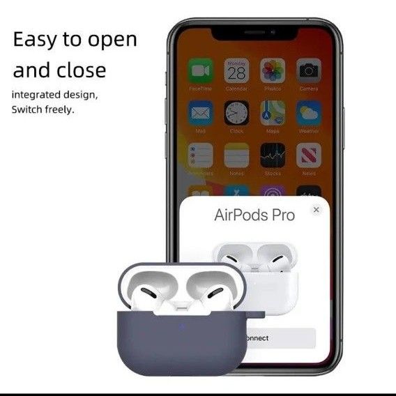 AirPods pro  グリーン無地 ワイヤレスイヤホンケース