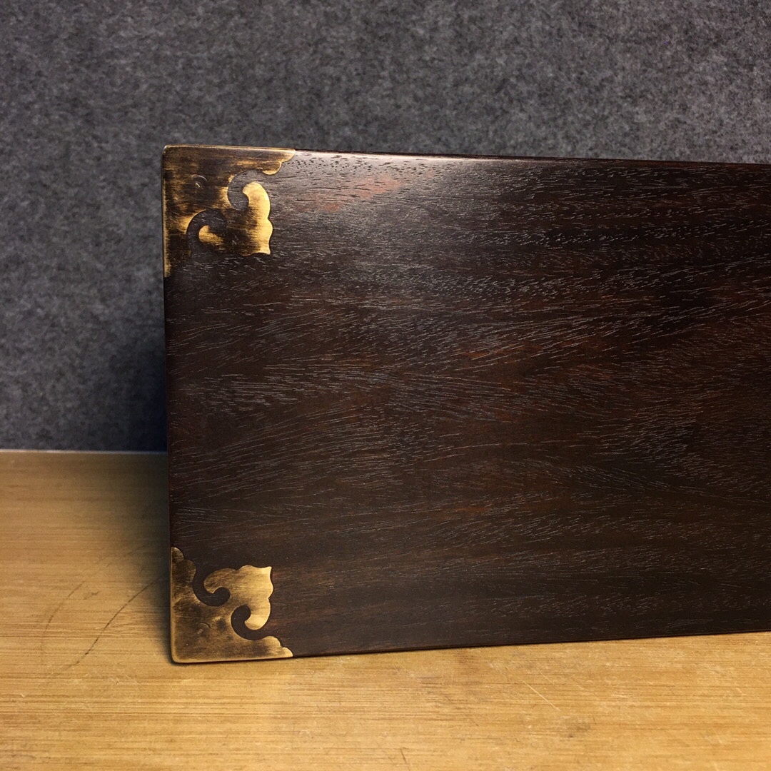 精品旧蔵 清 天然木製 紫檀木 盒子 牛毛紋清晰 極細工 稀少珍品 古美術品 L0301_画像2