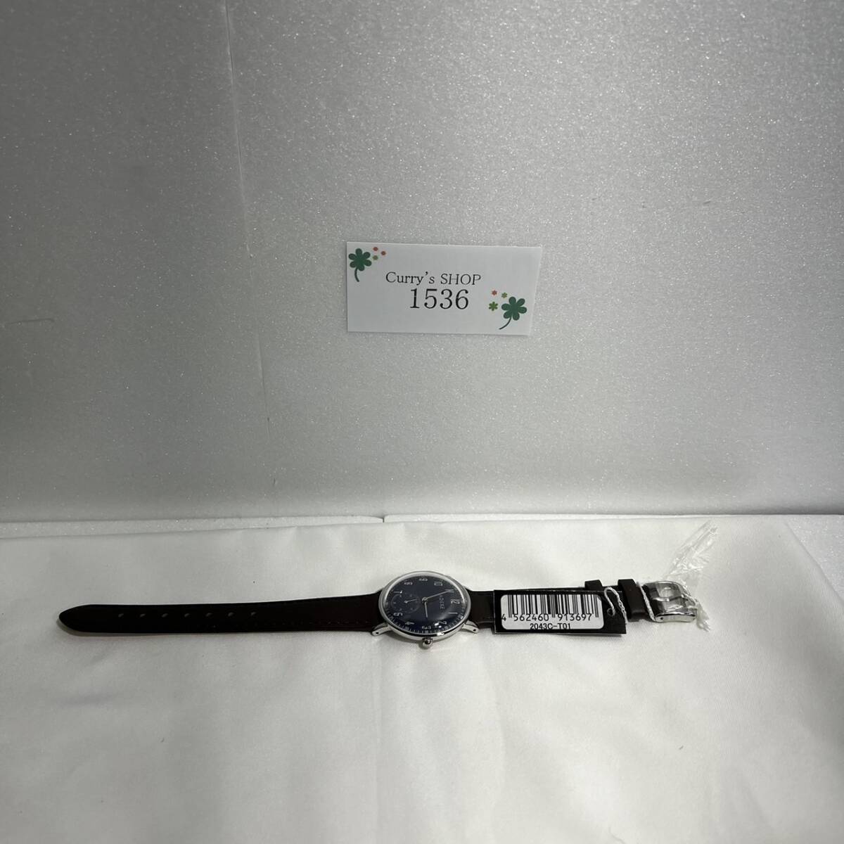 アデクス ADEXE メンズ レディース 腕時計 ブランド 33mm ダークブルー×ブラウン 革ベルト 2043C-T01 プチ 時計 1536_画像2