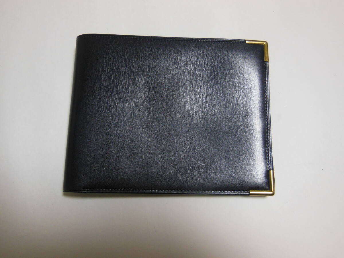 未使用品　フランス製　LONGCHAMP　ロンジャン　男性用二つ折り財布・小銭入れあり　本革・オールレザー　ブラック　送料無料