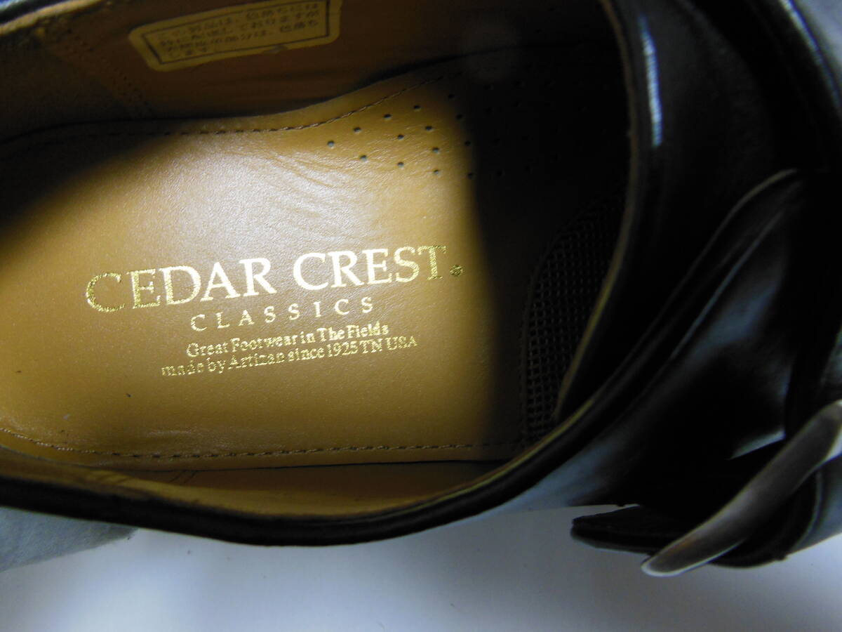  unused goods CEDER CRESTse dark rest men's shoes * single monk strap 25cm original leather black free shipping 