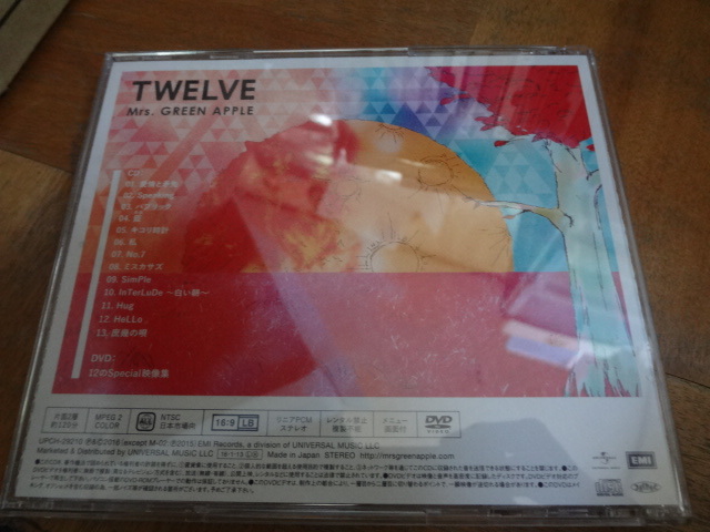 TWELVE 初回限定盤 CD+DVD Mrs. GREEN APPLE アルバム ミセスの画像4