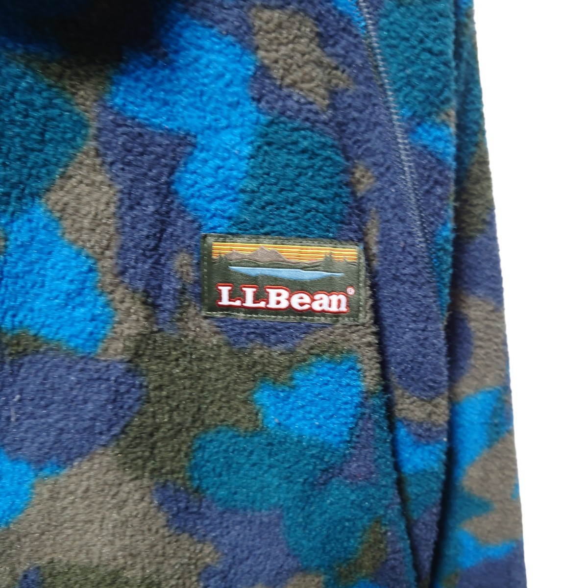 【L.L.Bean】総柄 プルオーバーハーフジップフリースジャケットA-1741_画像8