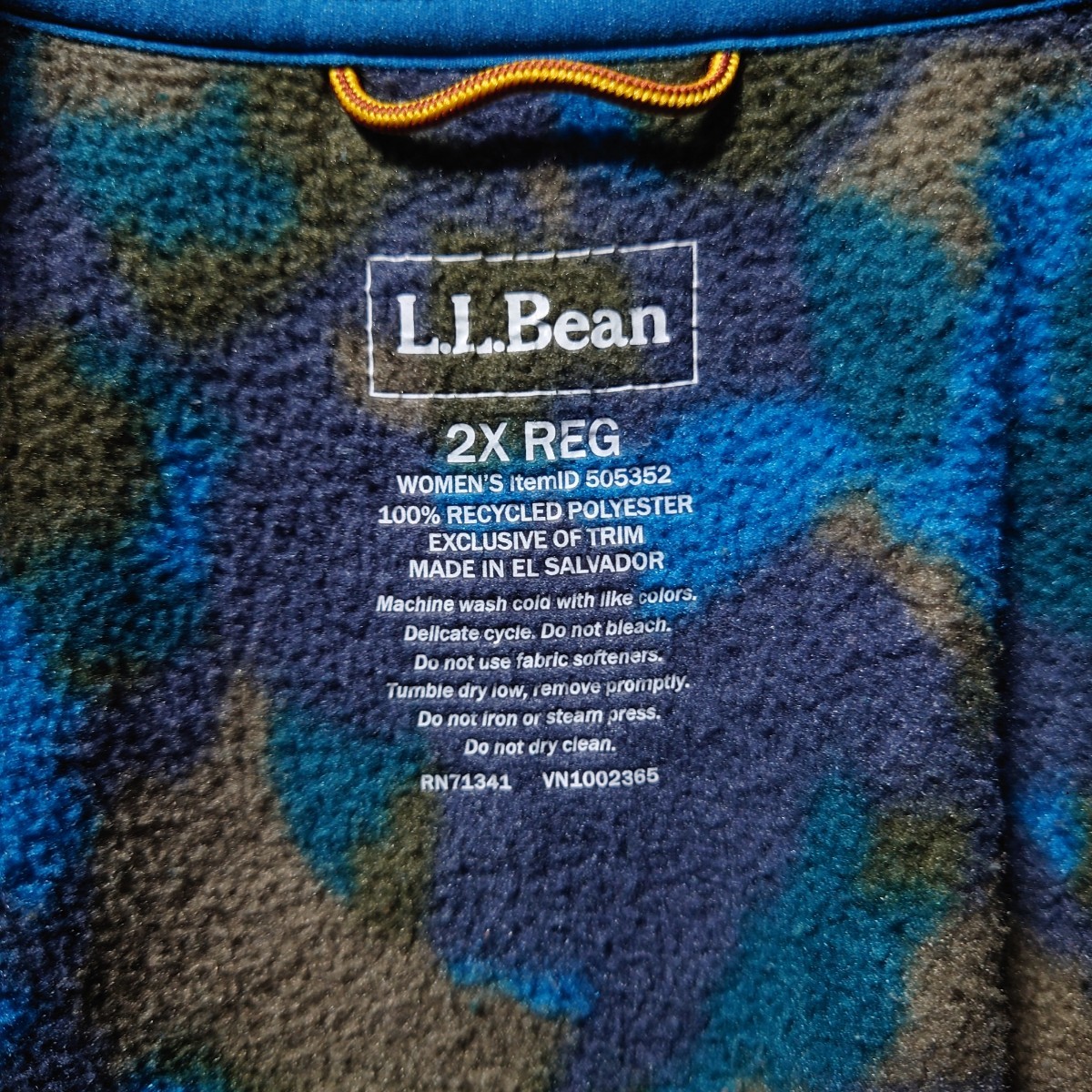 【L.L.Bean】総柄 プルオーバーハーフジップフリースジャケットA-1741_画像9