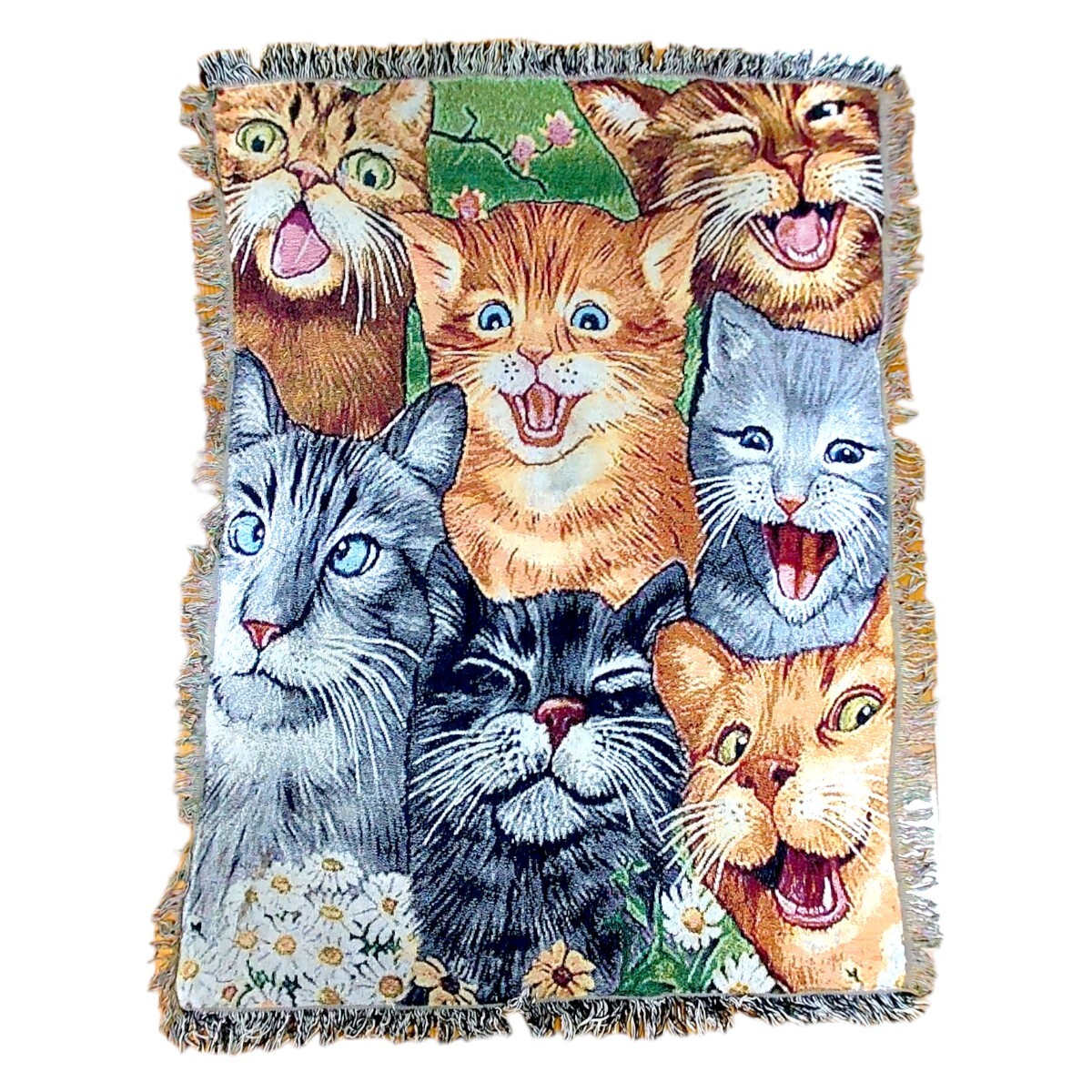 vintage ラグ カーペット、マルチカバー、ネコ、猫、cat、アニマル521