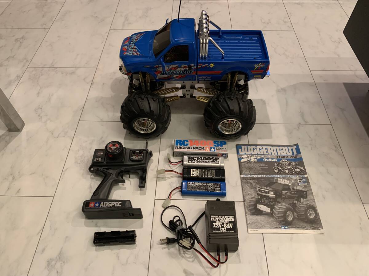 ほぼ未走行 ショップデモカー タミヤ 1/10スケール TAMIYA JUGGER-NAUT FORD F-350 電動RC モンスターピックアップ ジャガーノートフォード_画像3