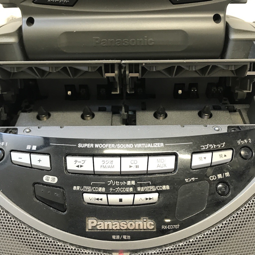 Panasonic パナソニック CDラジカセ ダブルラジカセ RX-ED707 動作品 ラジオ CD カセット 浦MY0321-13の画像5