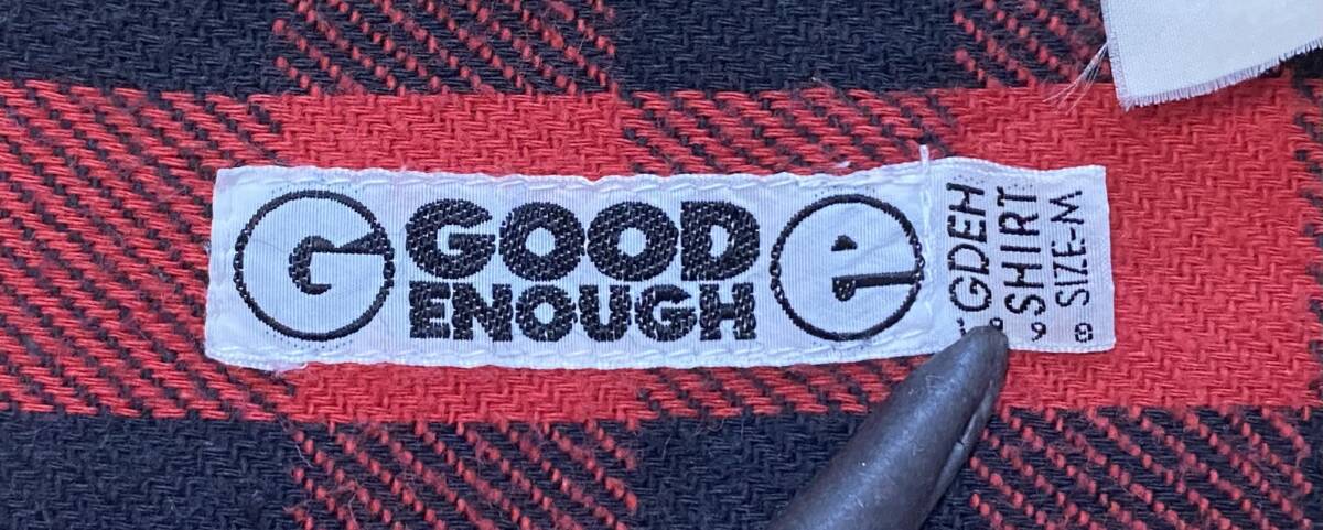 【名作】good enough グッドイナフ バッファローチェック スタンドカラー ネルシャツ 【Mサイズ】_画像7