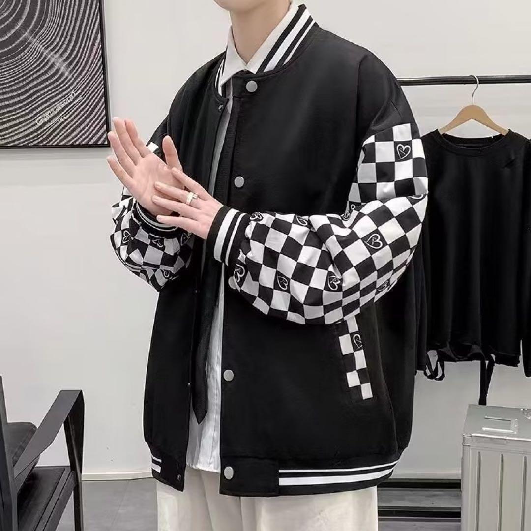 【新品】アウター　スタジャン　長袖　黒　袖がおしゃれ　韓国　ストリート　XL 春服　ユニセックス_画像5