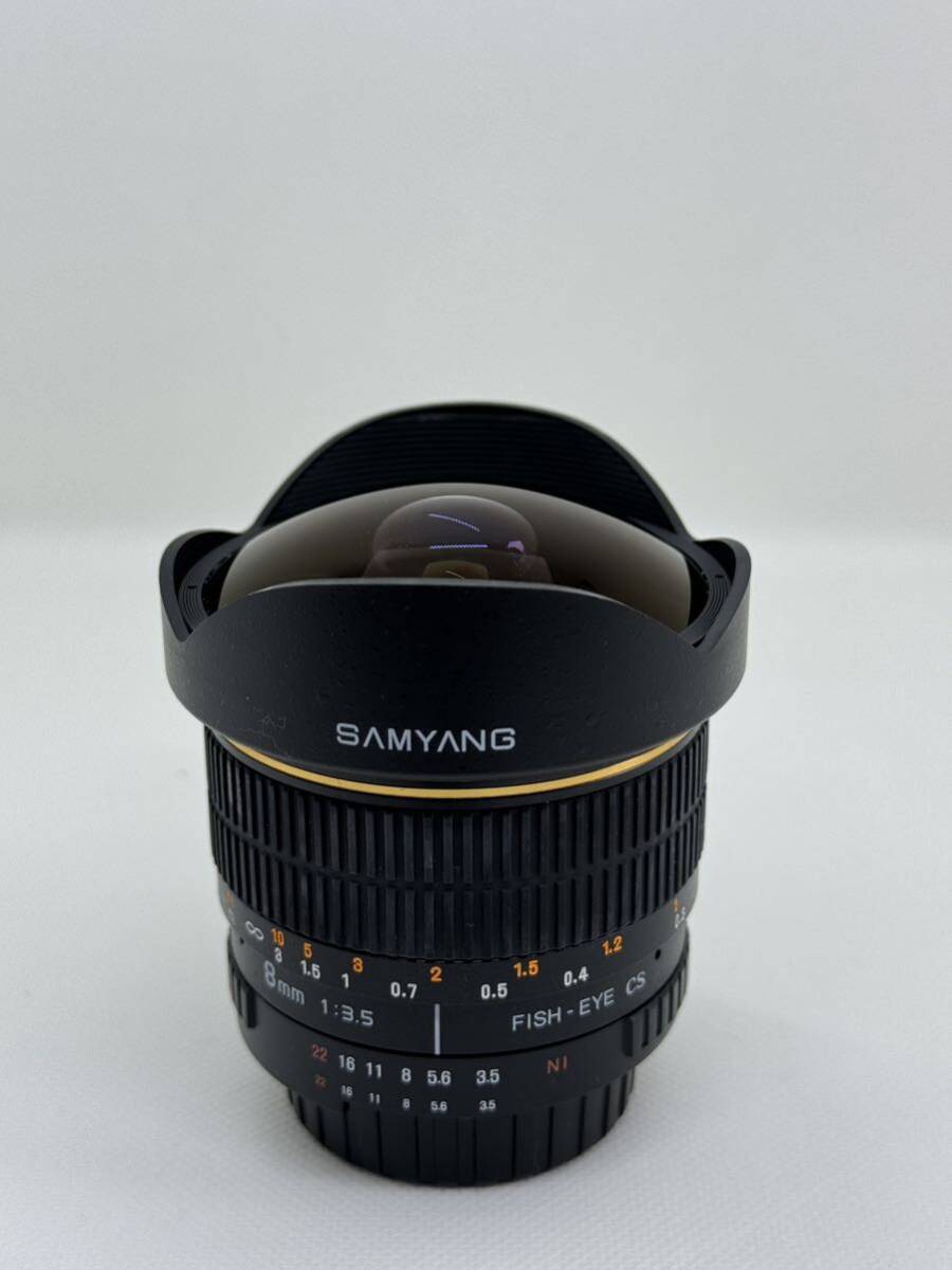 【美品】ニコンFマウント魚眼 サムヤン/Samyang 8mm f/3.5 Fisheye Lens for Nikon SY8MAE-N フード付き 光学系動作良好 防湿庫保管_画像1