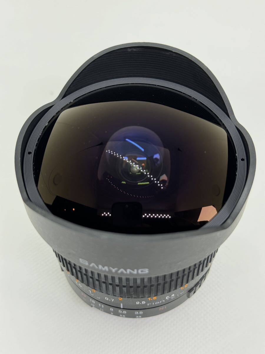【美品】ニコンFマウント魚眼 サムヤン/Samyang 8mm f/3.5 Fisheye Lens for Nikon SY8MAE-N フード付き 光学系動作良好 防湿庫保管_画像3